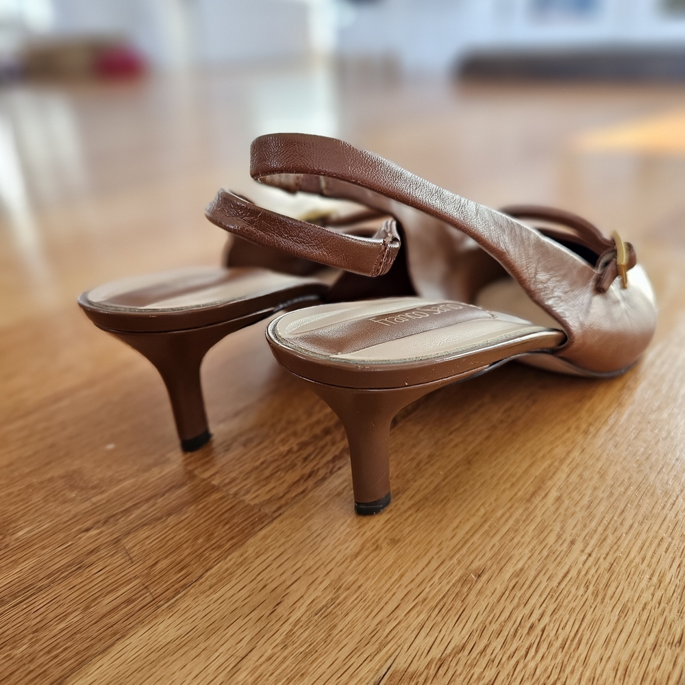 Elegant Brown Slingback Heels - Picture 4 of 8